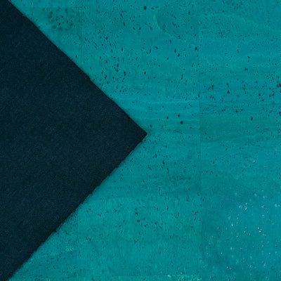 Turquoise Green Natural Cork Fabric COF-675