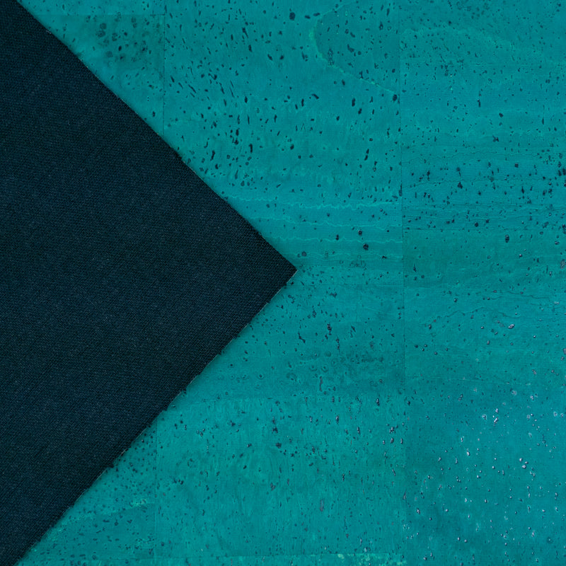 Turquoise Green Natural Cork Fabric COF-675