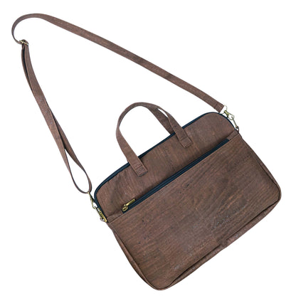 Eco-Friendly Cork Laptop Bag with Front Zip Pocket - Vegan Leather Briefcase BAGP-330