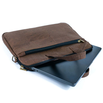 Eco-Friendly Cork Laptop Bag with Front Zip Pocket - Vegan Leather Briefcase BAGP-330