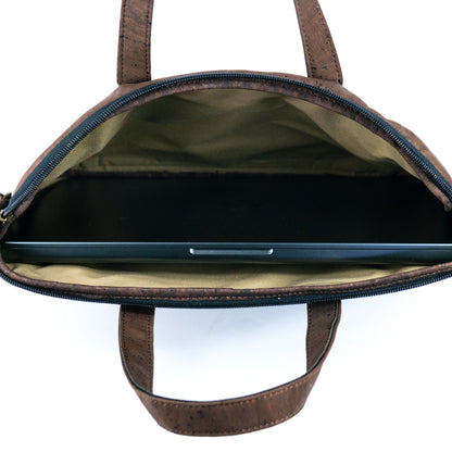 Eco-Friendly Cork Laptop Bag with Front Zip Pocket - Vegan Leather Briefcase BAGP-330