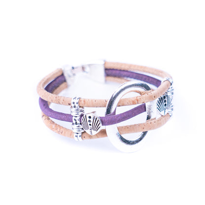 Natural Handmade Vegan cork bracelet pattern jewelry BR-455-MIX-5