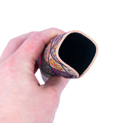 12pcs | Cork Glasses Case | Hard Shell, Boho Print & Soft Velvet Interior L-1187