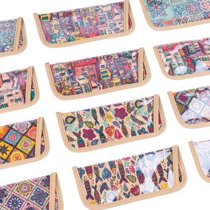 12pcs | Cork Glasses Case Clear PVC Front L-1186