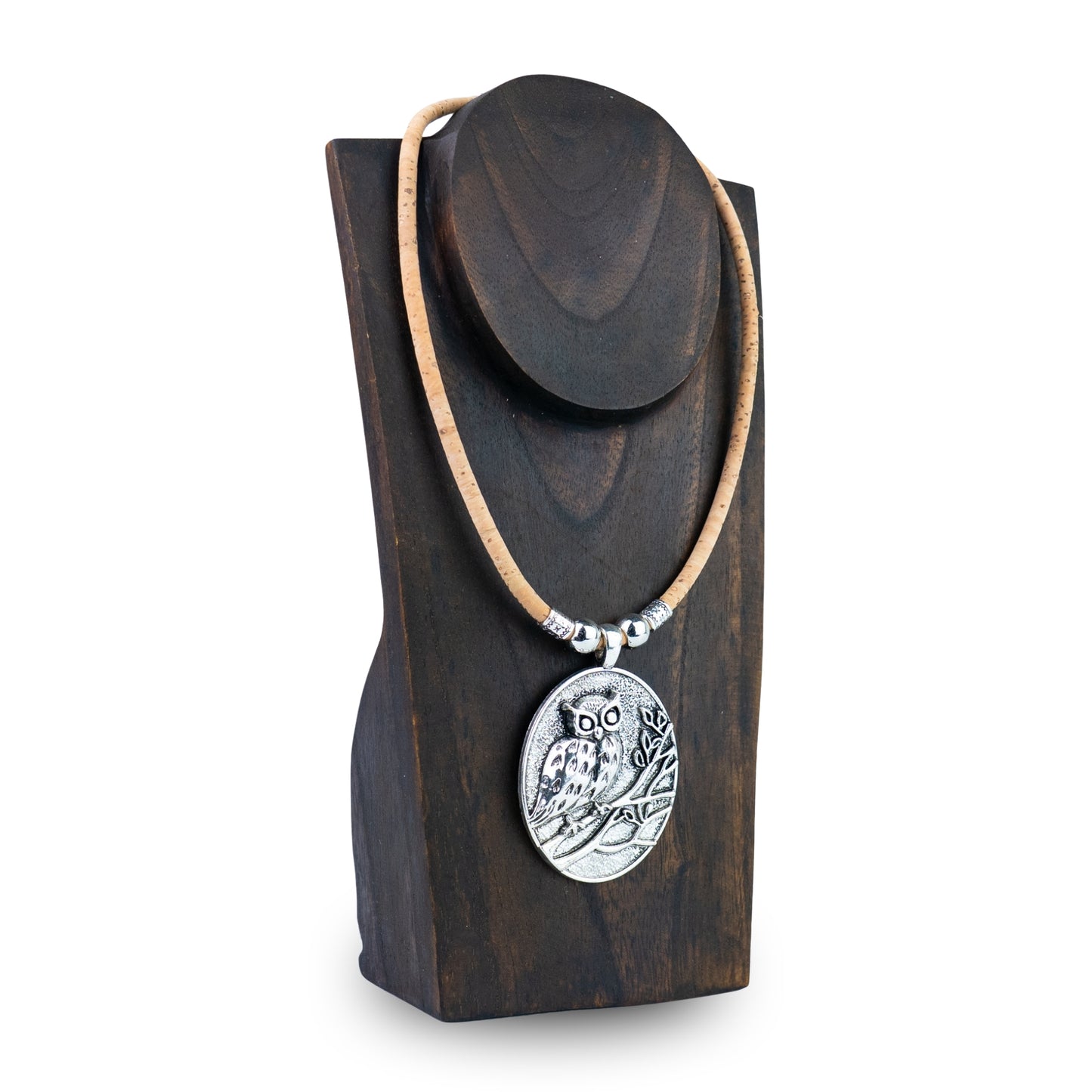 Portuguese Handmade Cork Necklace with Owl Pendant NE-1058-3