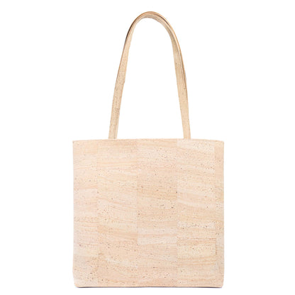 All Cork Tote Bag with  Flower Charm - Vegan Leather Shopper BAGP-359
