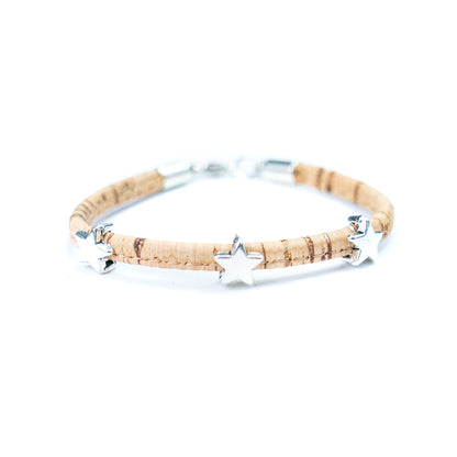 Cork jewelry cork Bracelet for women natural cork with featherhandmade bracelet BR-410-MIX-6