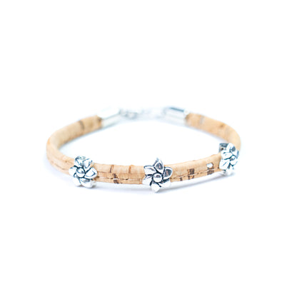 Cork jewelry cork Bracelet for women natural cork with featherhandmade bracelet BR-410-MIX-6