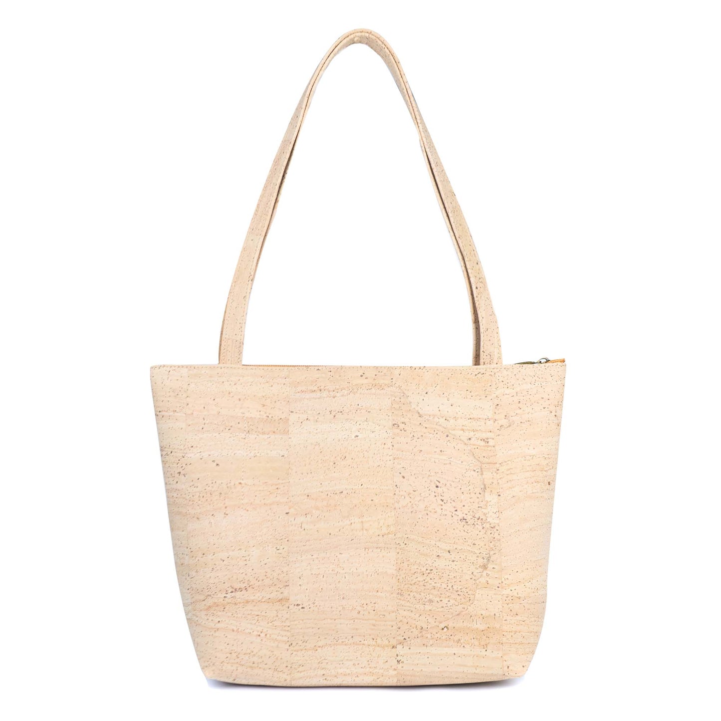 All Cork Tote Bag with Bear Charm - Vegan Leather Shoulder Bag