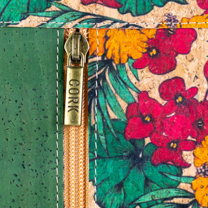 Eco-Friendly Cork Crossbody Bag with Floral Print - Vegan Leather Shoulder Bag - BAGP-342