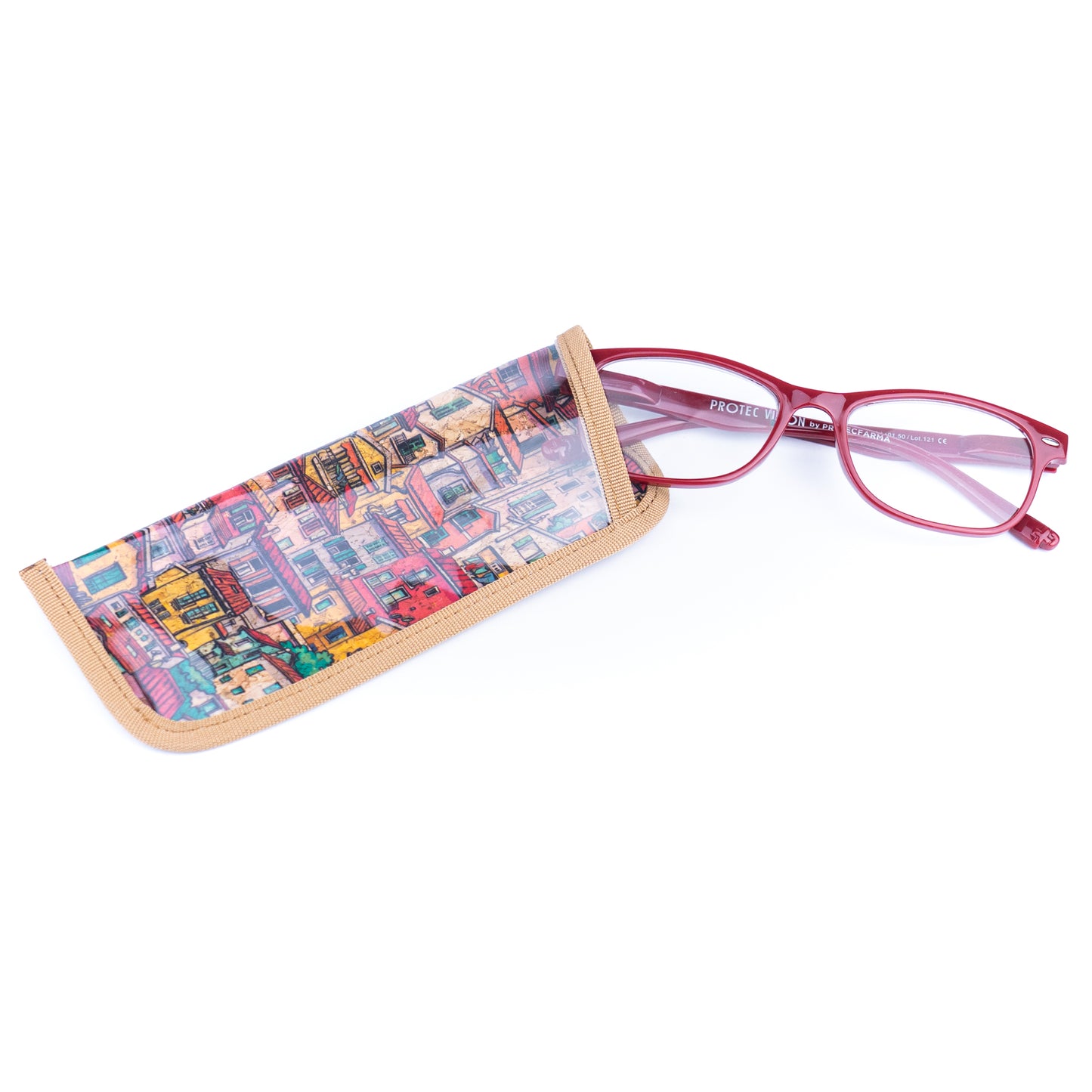 12pcs | Cork Glasses Case Clear PVC Front L-1186