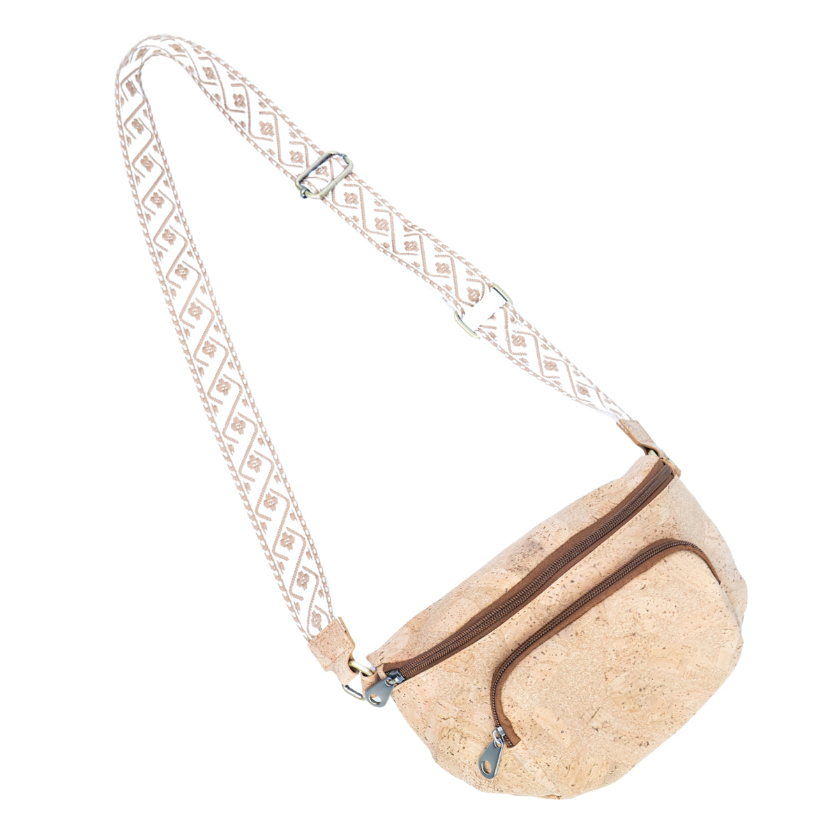Cork Crossbody Bag with Patterned Strap BAGD-645
