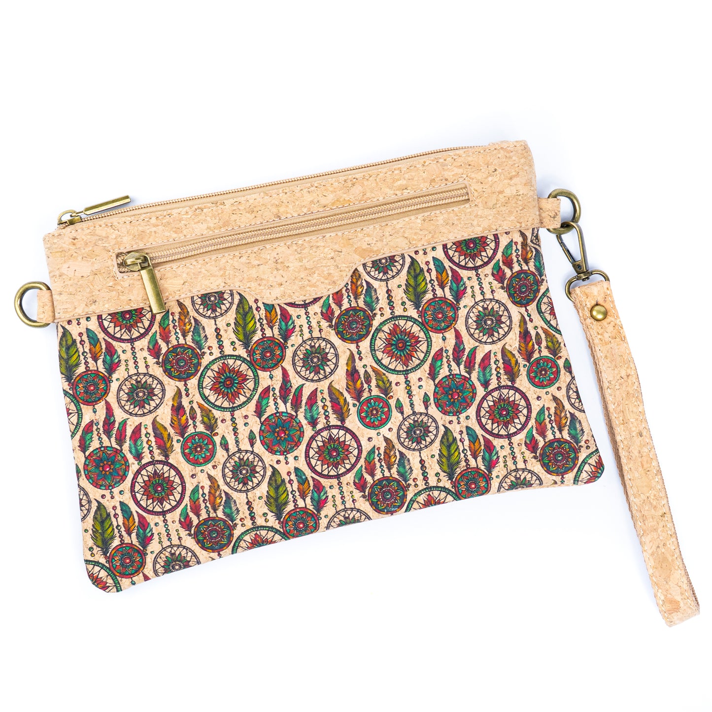 Printed Natural Cork Crossbody Bag & Clutch BAG-2396