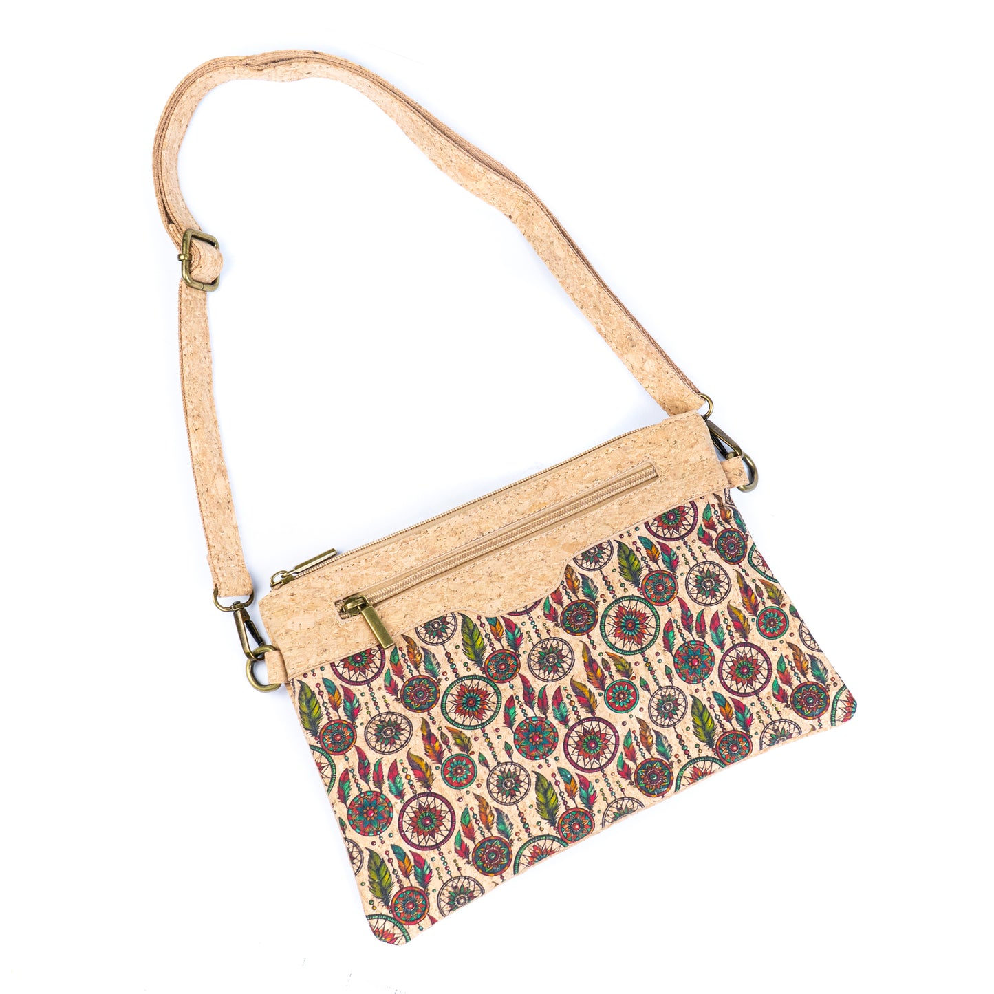 Printed Natural Cork Crossbody Bag & Clutch BAG-2396