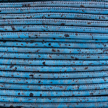 3MM round turquoise cork cord   COR-643(10 meters)