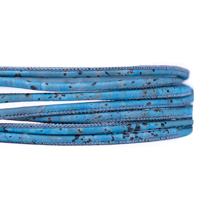 3MM round turquoise cork cord   COR-643(10 meters)