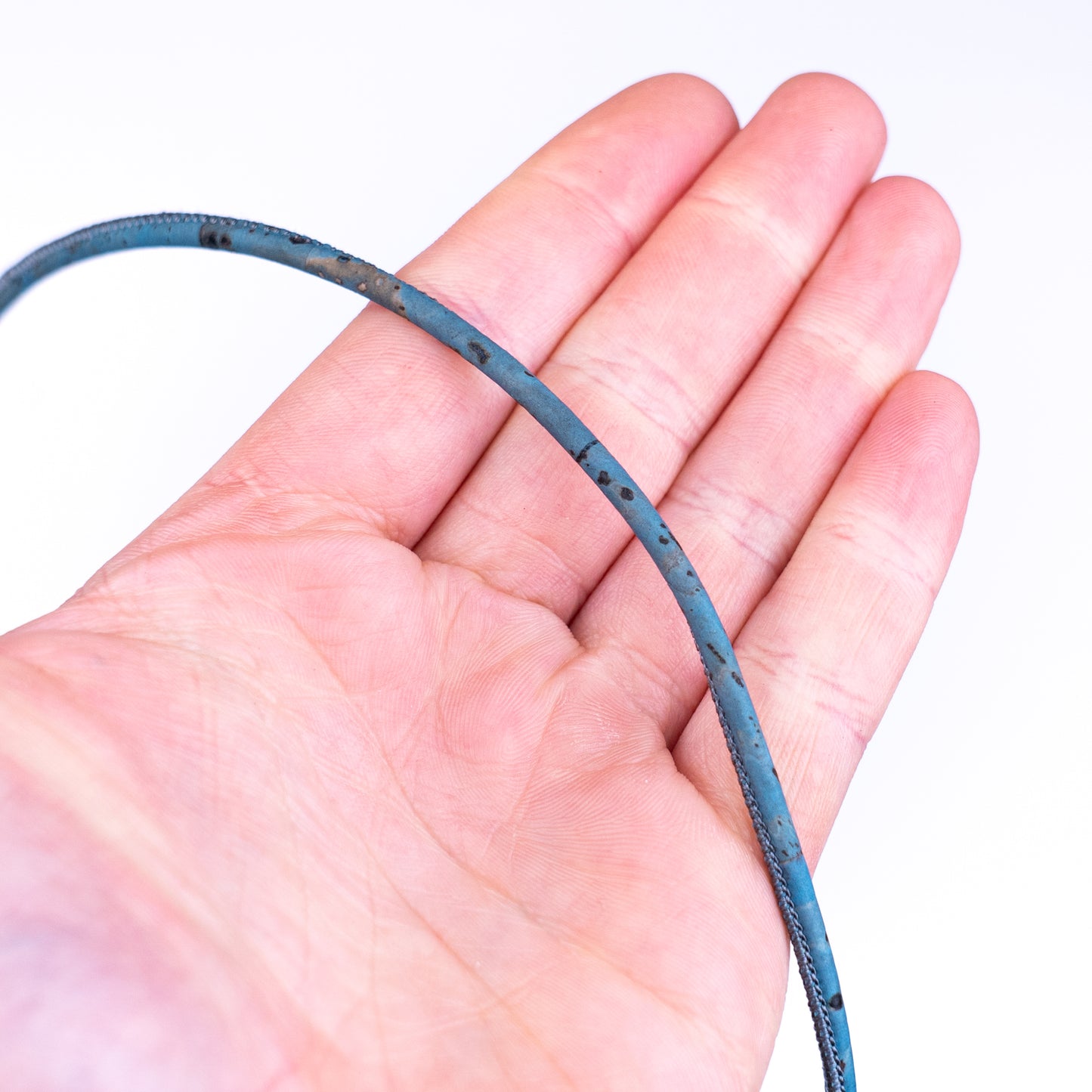 3MM round turquoise cork cord   COR-643(10 meters)