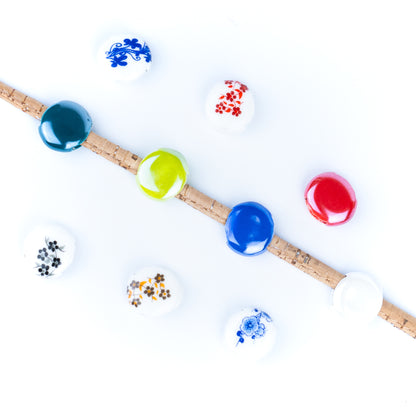 10 Pcs for 10mm flat leather, Flat Ceramic Slider Bead for 10mm Cork Cord    D-5-5-272