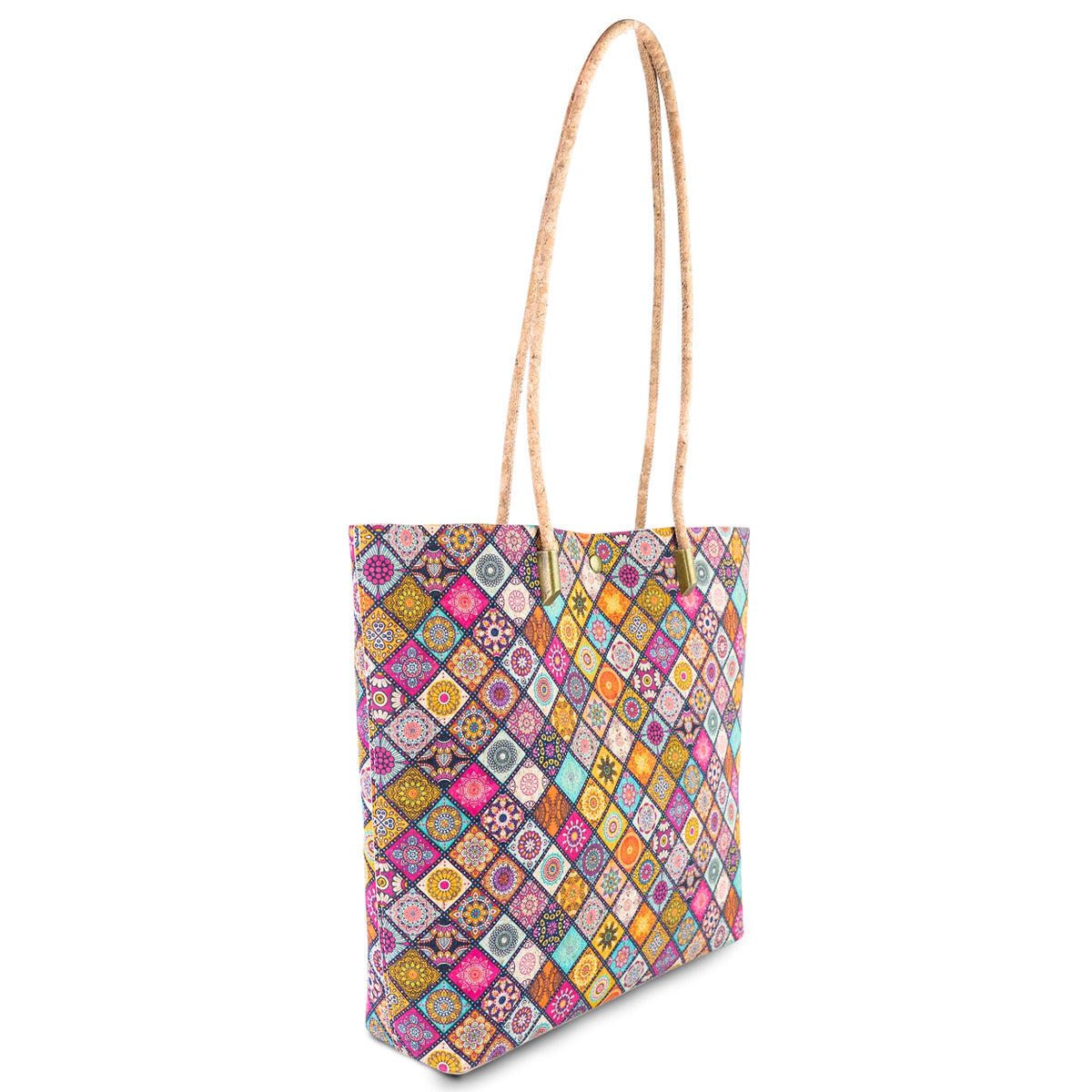 Cork Kaleidoscope Tote Bag with Zip Pouch — BAG-2412