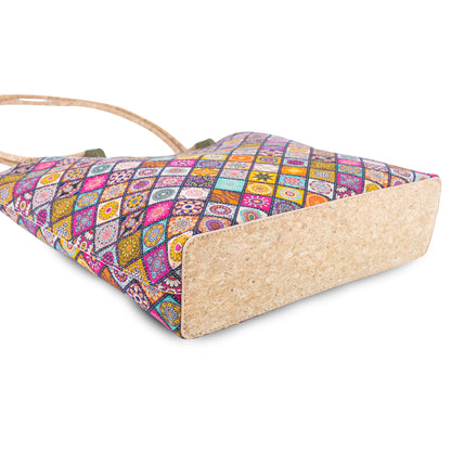 Cork Kaleidoscope Tote Bag with Zip Pouch — BAG-2412