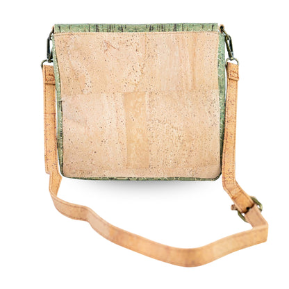 Compact Cork Crossbody Bag with Decorative Flap BAGP-397