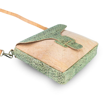 Compact Cork Crossbody Bag with Decorative Flap BAGP-397