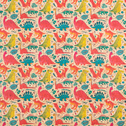 Dinosaur Print Cork Fabric COF-22