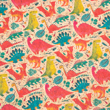 Dinosaur Print Cork Fabric COF-22