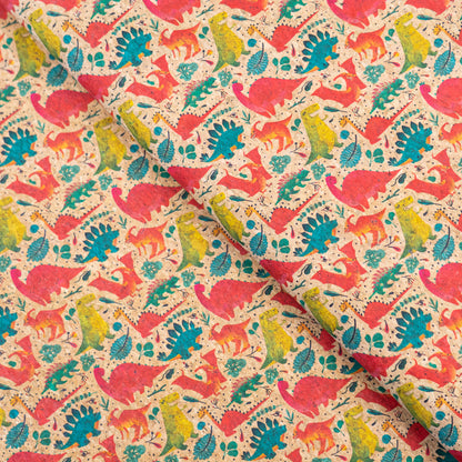 Dinosaur Print Cork Fabric COF-22