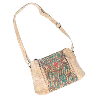 Cork Crossbody Bag – Colorful Tile Pattern BAGD-608