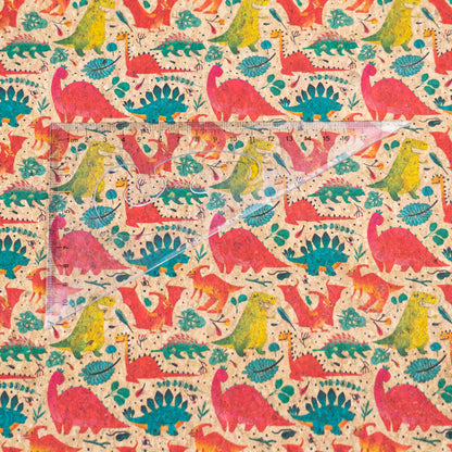 Dinosaur Print Cork Fabric COF-22