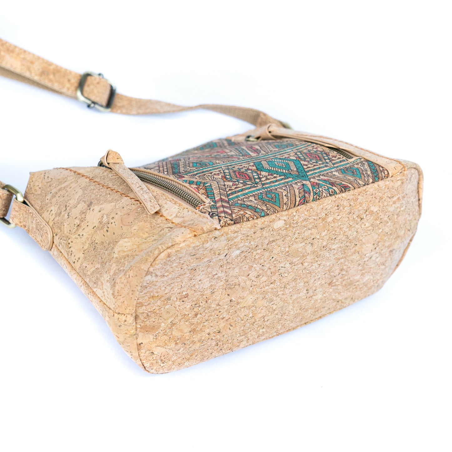 Cork Crossbody Bag – Colorful Tile Pattern BAGD-608