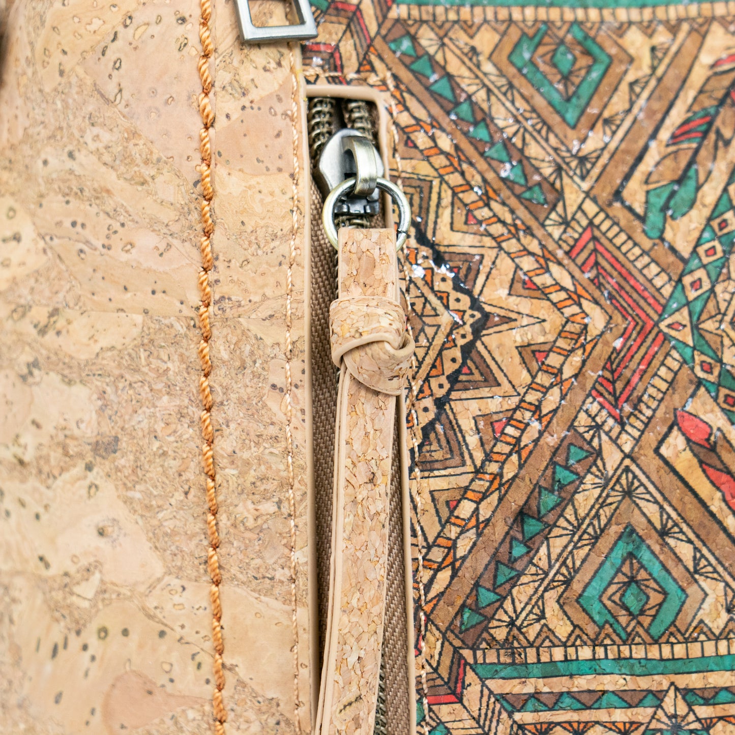Cork Crossbody Bag – Colorful Tile Pattern BAGD-608