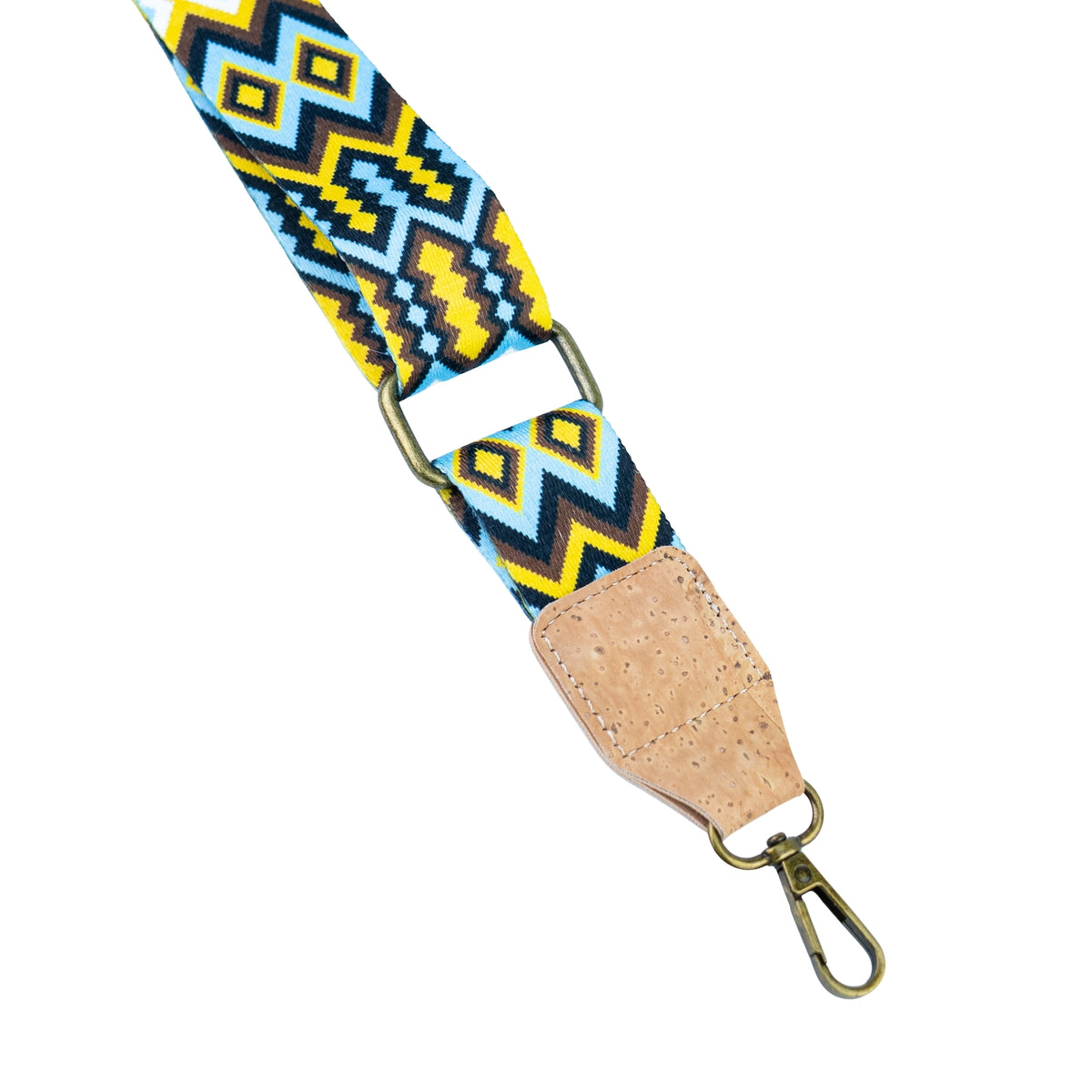Cork Crossbody Bag with Patterned Flap and Wide Strap BAGP-398
