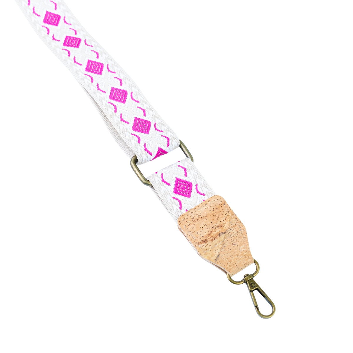Cork Crossbody Bag with Patterned Flap and Wide Strap BAGP-398