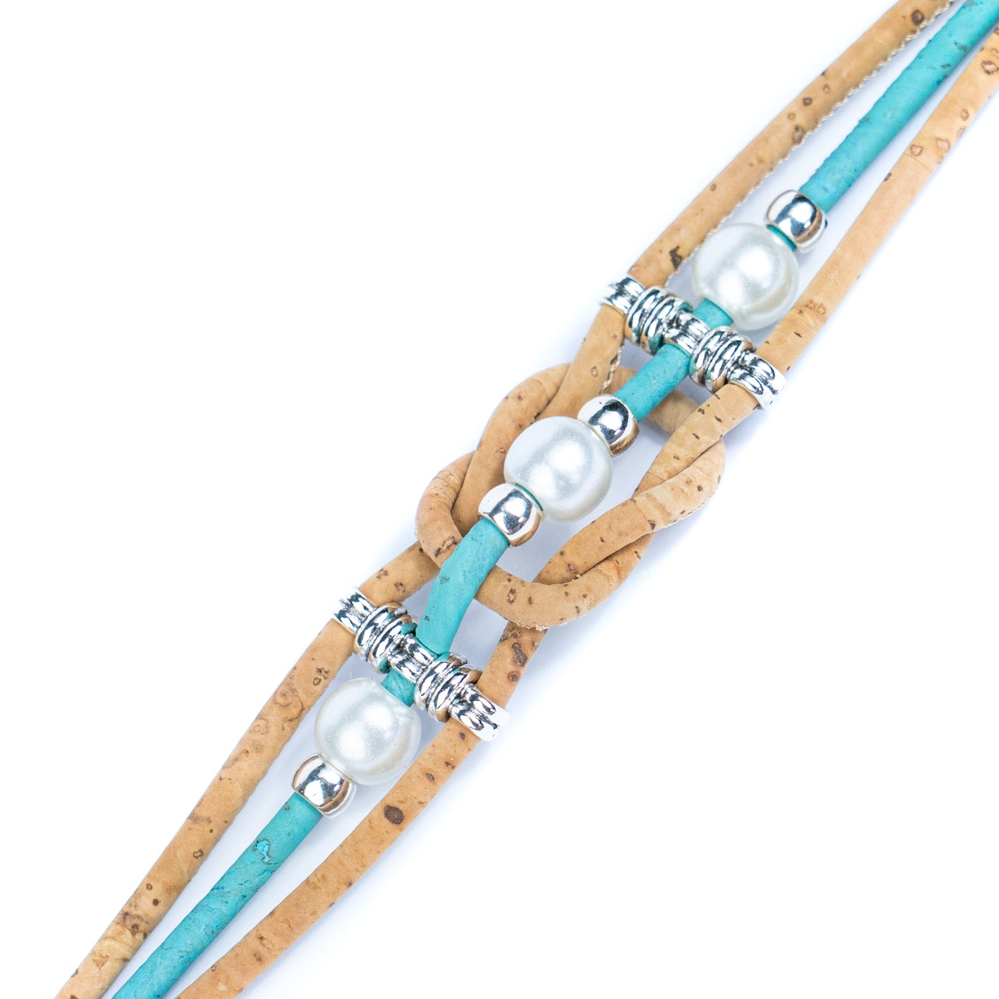 Colorful cork vegan handmade jewelry BR-477-MIX-5