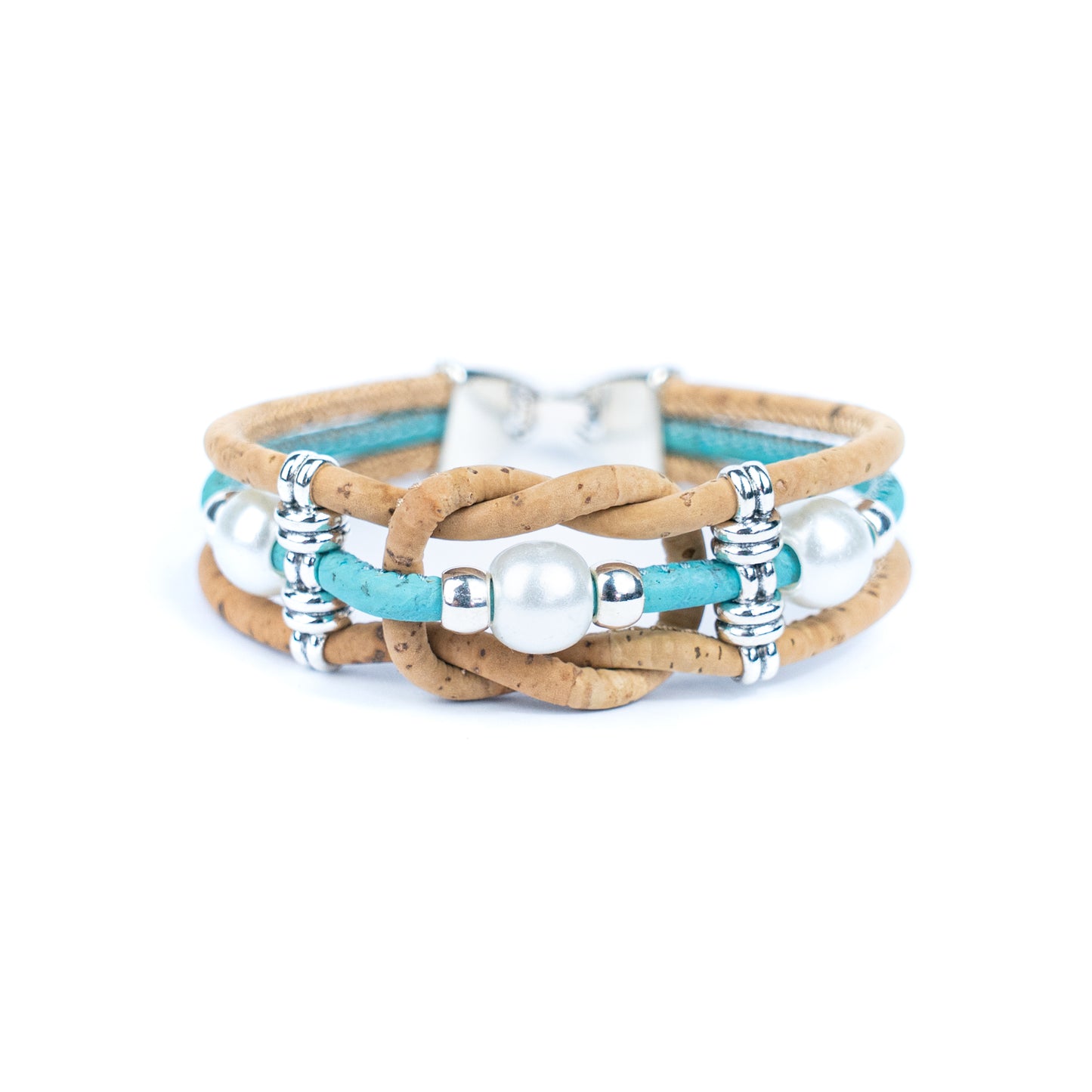 Colorful cork vegan handmade jewelry BR-477-MIX-5