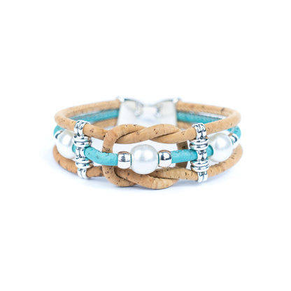 Colorful cork vegan handmade jewelry BR-477-MIX-5