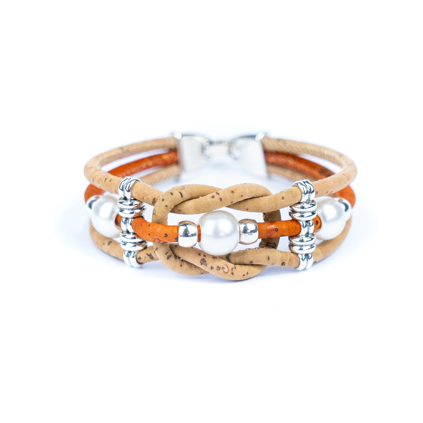 Colorful cork vegan handmade jewelry BR-477-MIX-5