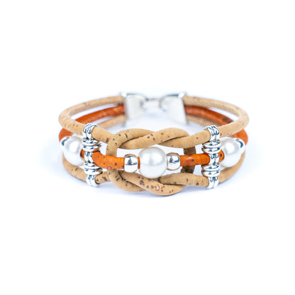 Colorful cork vegan handmade jewelry BR-477-MIX-5