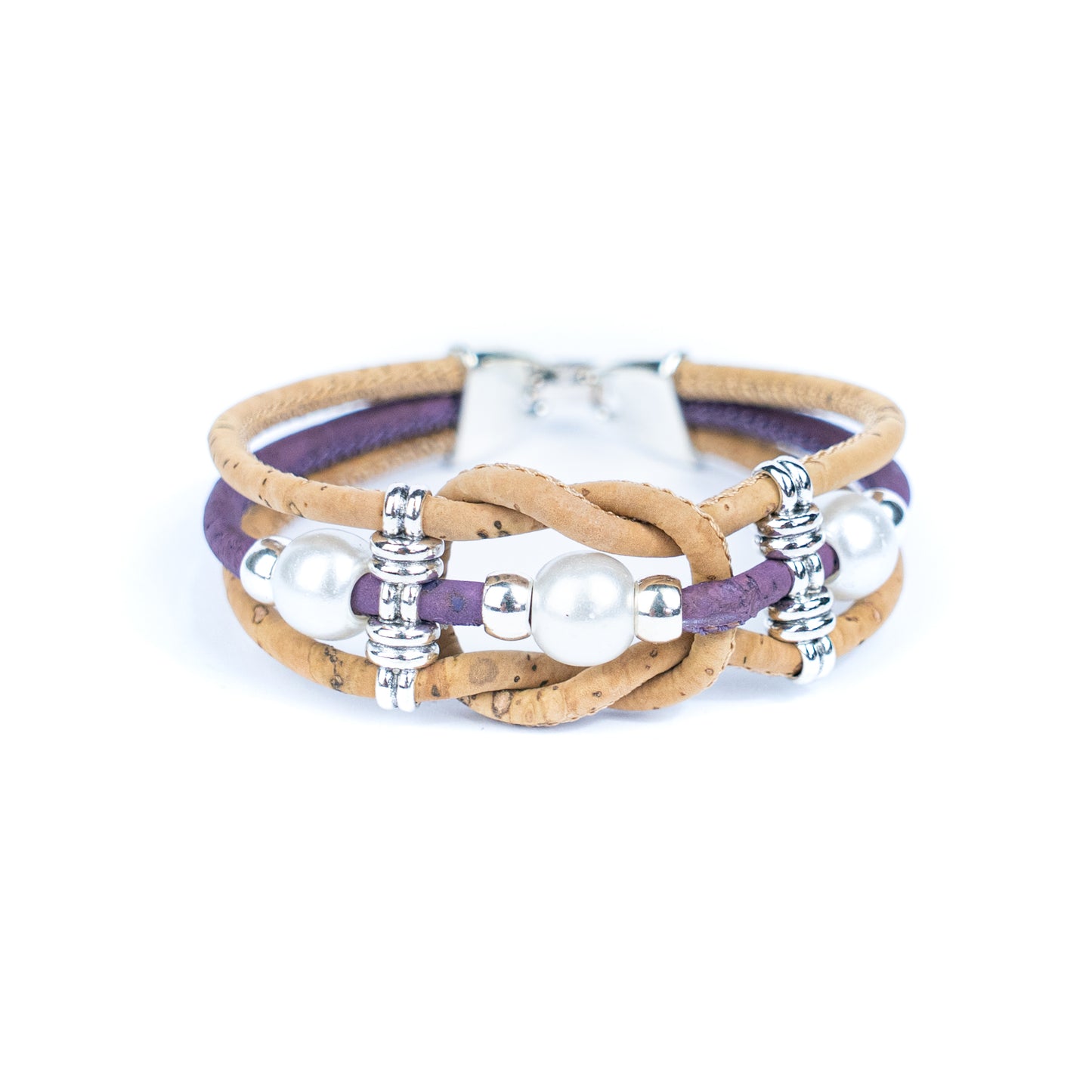 Colorful cork vegan handmade jewelry BR-477-MIX-5