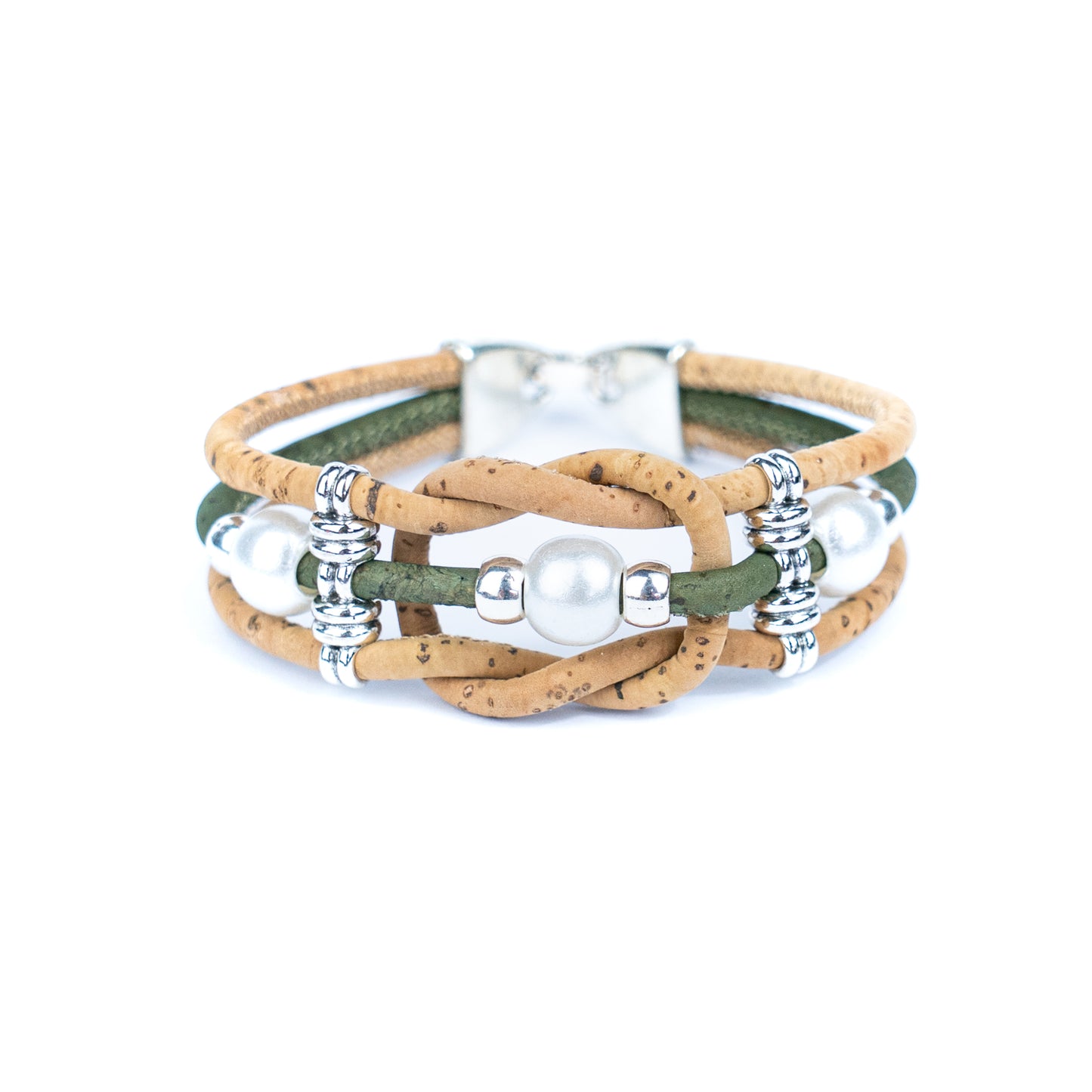 Colorful cork vegan handmade jewelry BR-477-MIX-5