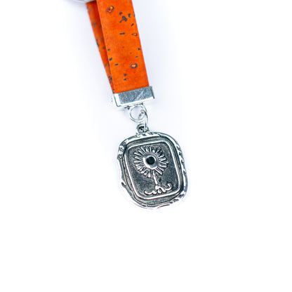 Handmade Cork Keychains with Sunflower Pendant  I-069-MIX-10