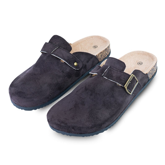 Men's Buckle Clogs with Cork Footbed – EU 40–45 L-1237 (BROWN)