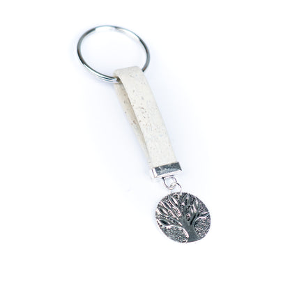 Handmade Cork Keychains with Tree Pendant  I-062-MIX-10