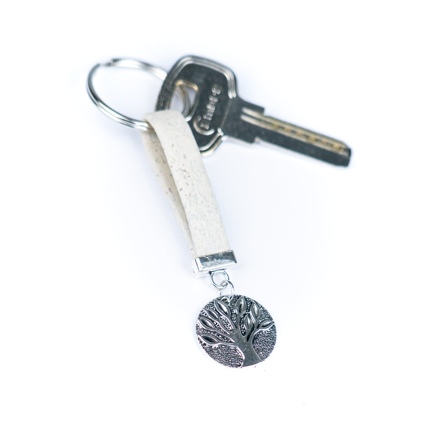 Handmade Cork Keychains with Tree Pendant  I-062-MIX-10