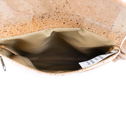 Eco-Friendly Cork Crossbody Bag with Flap Closure - Vegan Leather Shoulder Bag BAGP-344