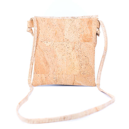 Eco-Friendly Cork Crossbody Bag with Flap Closure - Vegan Leather Shoulder Bag BAGP-344