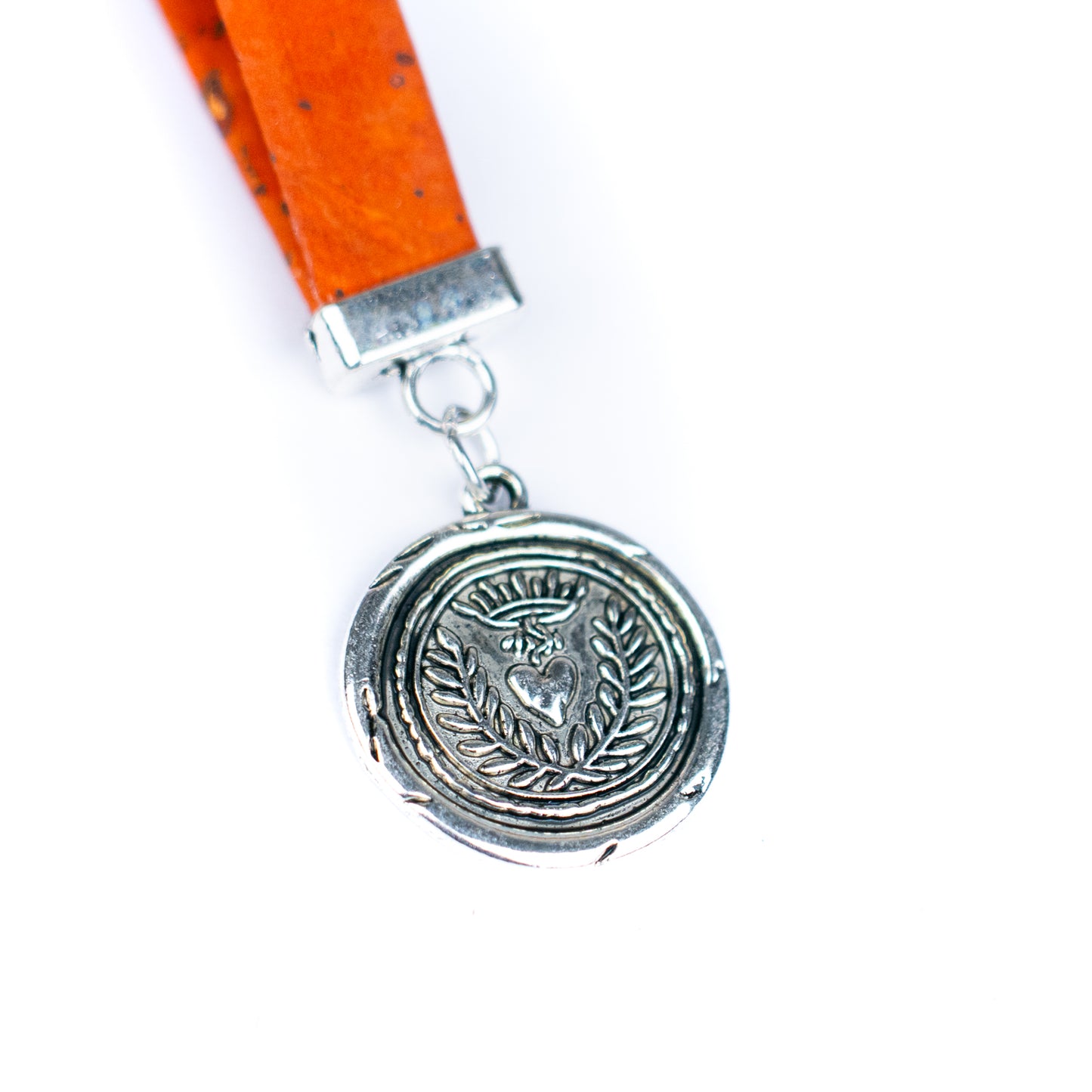 Handmade Cork Keychains with  Peace &amp; Love Seal Pendant  I-116-MIX-10