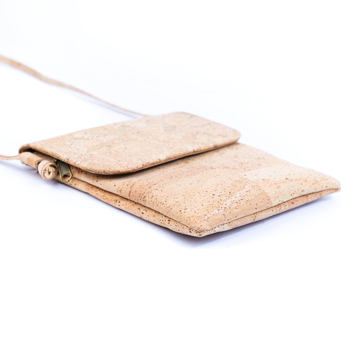 Eco-Friendly Cork Crossbody Bag with Flap Closure - Vegan Leather Shoulder Bag BAGP-344